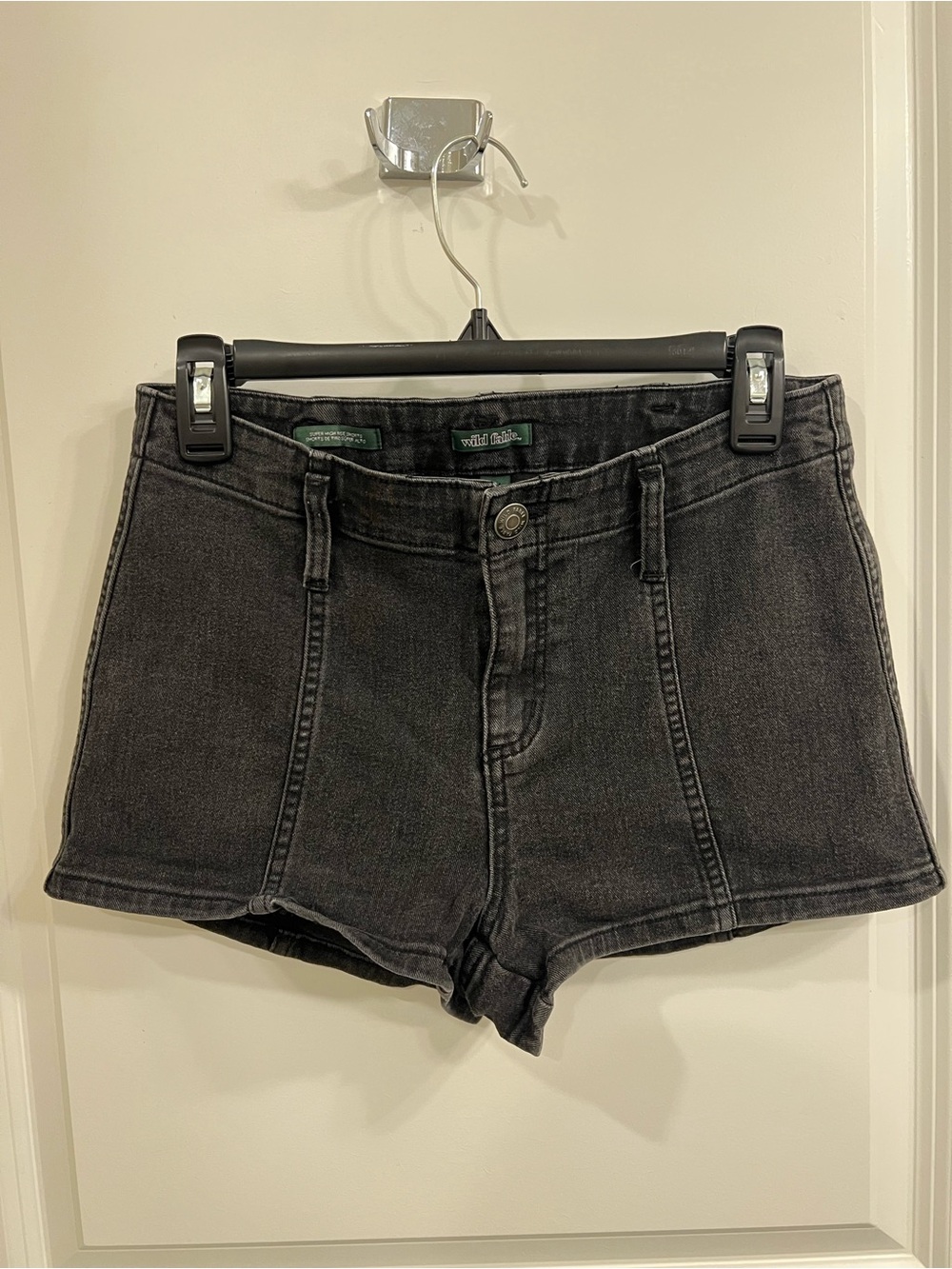 wild fable Black Washed High-Rise Jean Shorts